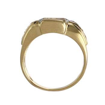 Bague d'occasion or 750 2 tons diamants aigue marine