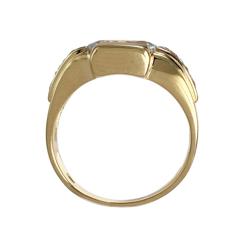 Bague d'occasion or 750 2 tons diamants aigue marine - vue 3