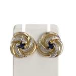 Boucles d'oreilles d'occasion or 750 2 tons saphirs - vue 1