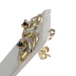 Boucles d'oreilles d'occasion or 750 2 tons saphirs - vue 2