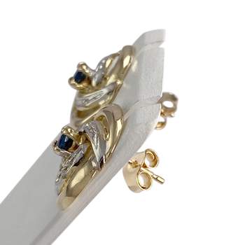 Boucles d'oreilles d'occasion or 750 2 tons saphirs