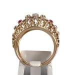 Bague d'occasion or 750 2 tons diamant rubis - vue 3
