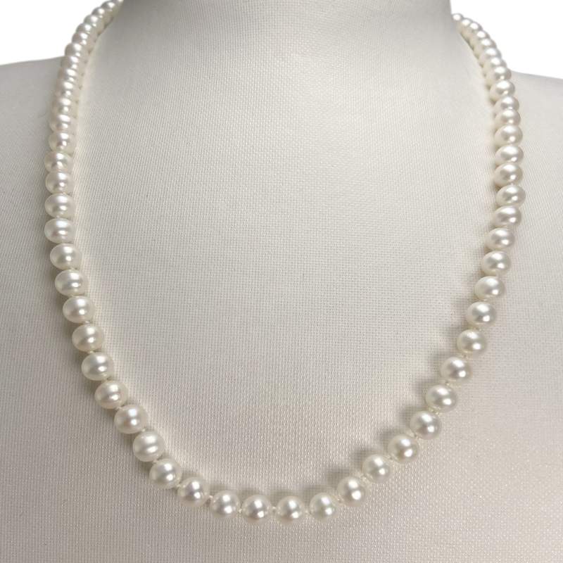 Collier d'occasion or 750 jaune perles de culture - vue 2