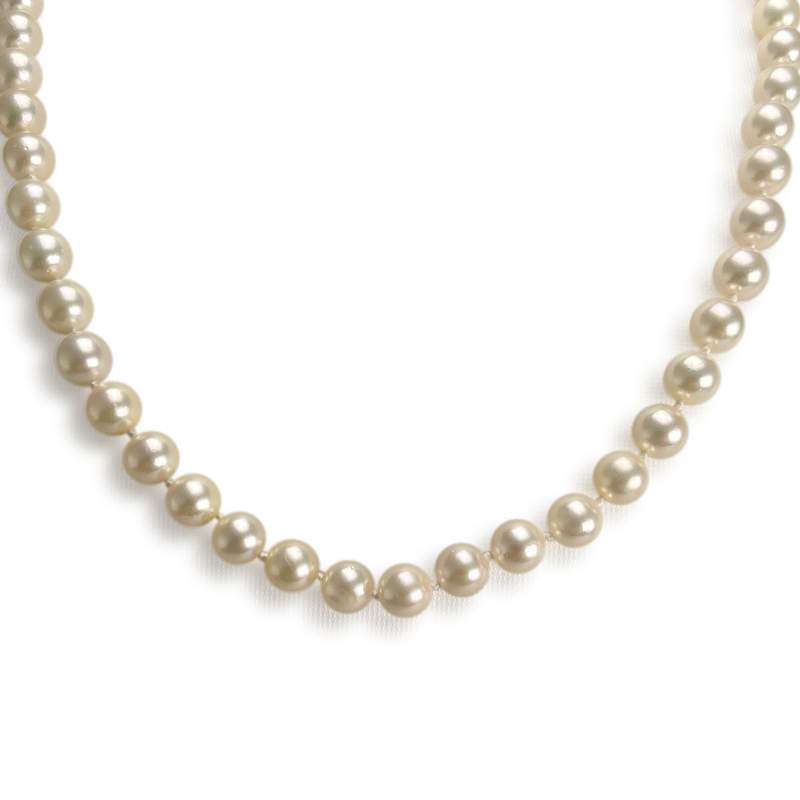 Collier d'occasion or 750 jaune perles de culture du japon 47 cm. - vue 1