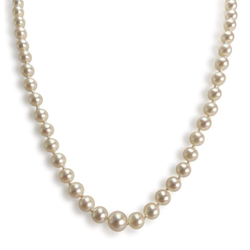 Collier en chute d'occasion or 750 jaune perles de culture 52 cm - vue 1