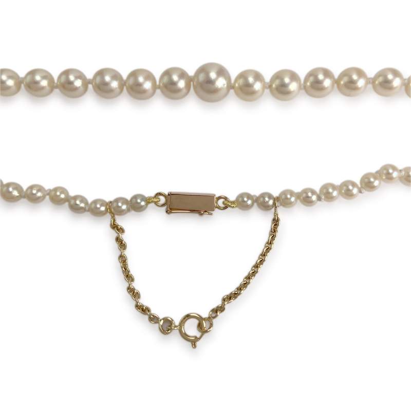 Collier en chute d'occasion or 750 jaune perles de culture 52 cm - vue 3
