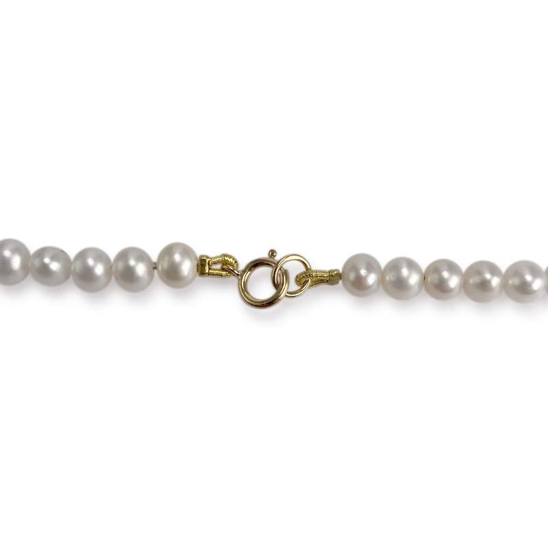 Collier d'occasion or 750 jaune perles de culture - vue 3