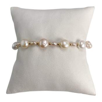 Bracelet d'occasion or 750 jaune perles de culture 18 cm