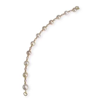 Bracelet d'occasion or 750 jaune perles de culture 18 cm