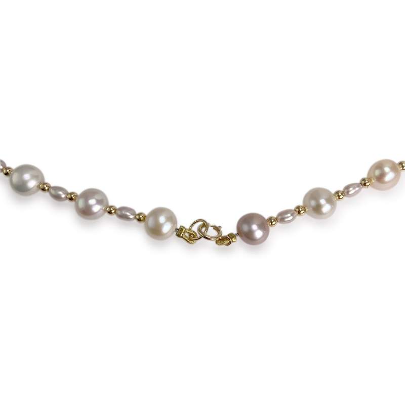 Collier d'occasion or 750 jaune perles de culture de chine 40 cm. - vue 3