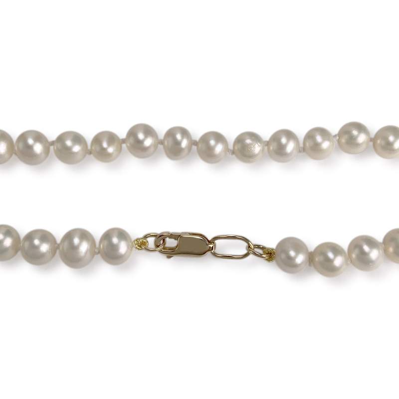 Collier d'occasion or 585 jaune perle de culture 50 cm. - vue 3