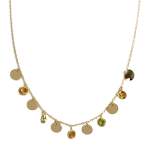 Collier d'occasion or 750 jaune maille forçat citrines péridots - vue 1