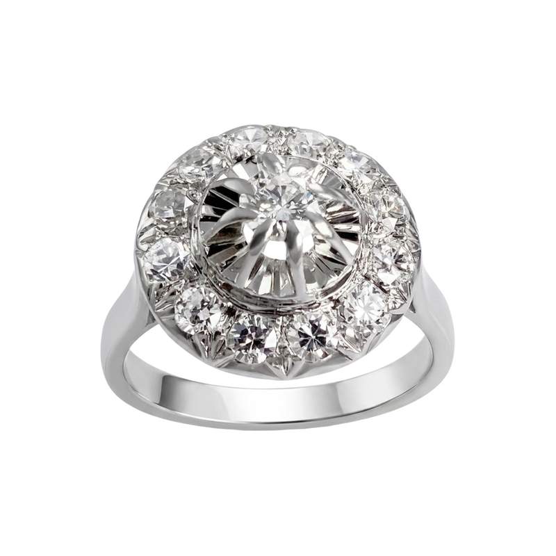 Bague d'occasion or 750 blanc diamant - vue 1
