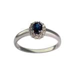 Bague d'occasion or 750 blanc saphir et diamant - vue 1