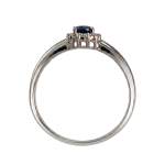 Bague d'occasion or 750 blanc saphir et diamant - vue 3
