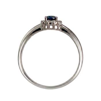 Second-hand gold 750 white sapphire and diamond ring