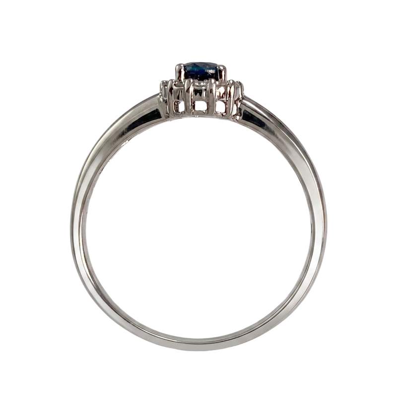 Bague d'occasion or 750 blanc saphir et diamant - vue 3