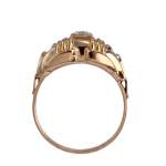 Bague d'occasion  or 750 2 tons pierre blanche synthétique - vue 3