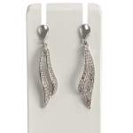 Boucles d'oreilles d'occasion or 375 blanc diamants - vue 1