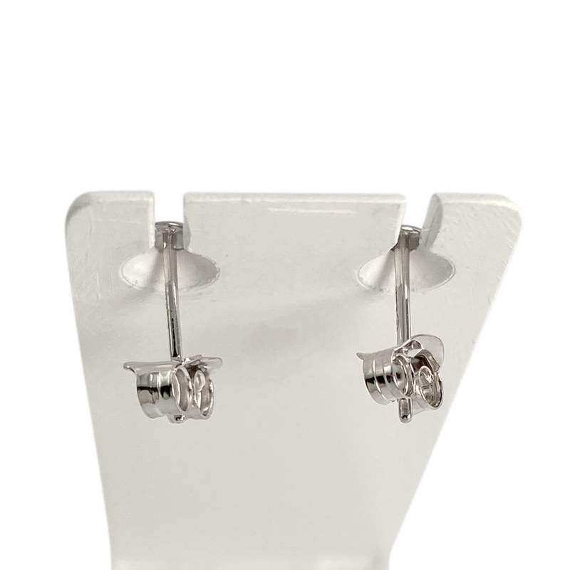 Boucles d'oreilles d'occasion or 375 blanc diamants - vue 3