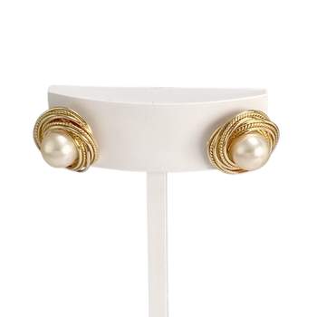 Boucles d'oreilles d'occasion or 750 jaune perles de culture