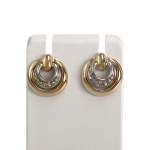 Boucles d'oreilles d'occasion or 750 2 tons diamants - vue 1