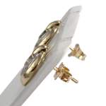 Boucles d'oreilles d'occasion or 750 2 tons diamants - vue 2
