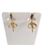 Boucles d'oreilles d'occasion or 750 2 tons diamants - vue 3