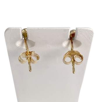 Tweedehands oorbellen in goud 750 2 toon diamanten