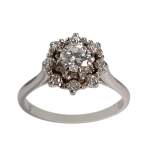 Bague d'occasion or 750 blanc diamants - vue 1