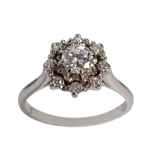 Bague d'occasion or 750 blanc diamants