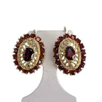 Boucles d'oreilles d'occasion or 750 jaune grenats