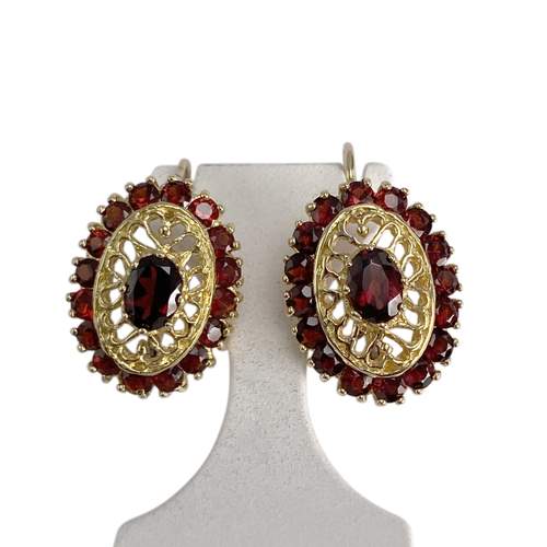 Boucles d'oreilles d'occasion or 750 jaune grenats
