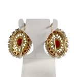 Boucles d'oreilles d'occasion or 750 jaune grenats - vue 3