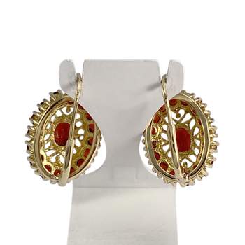 Boucles d'oreilles d'occasion or 750 jaune grenats