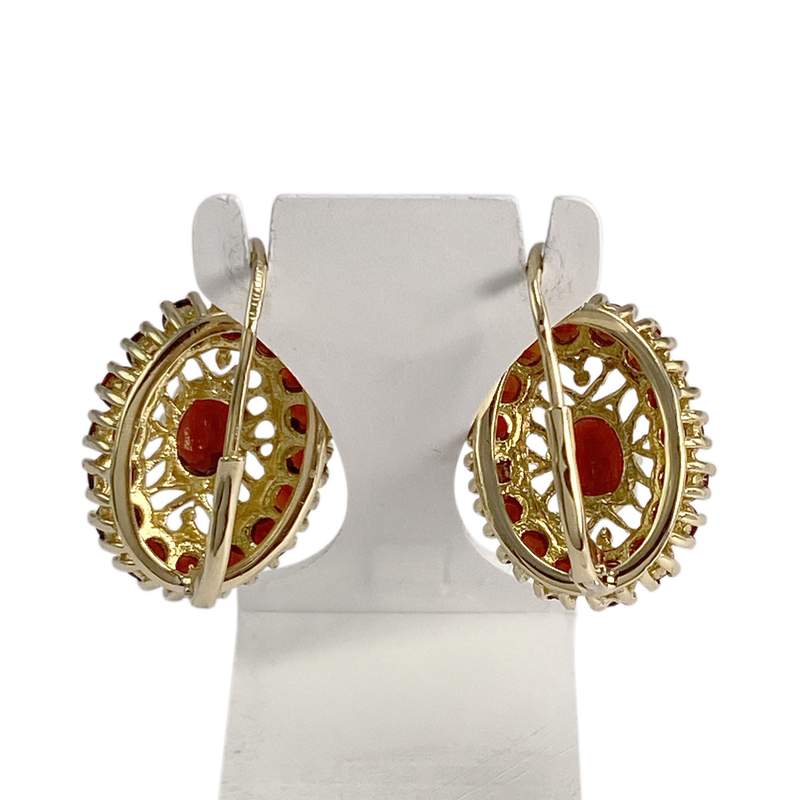 Boucles d'oreilles d'occasion or 750 jaune grenats - vue 3
