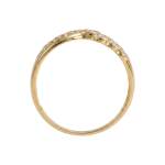 Bague d'occasion or 750 2 tons motifs coeurs diamants - vue 3