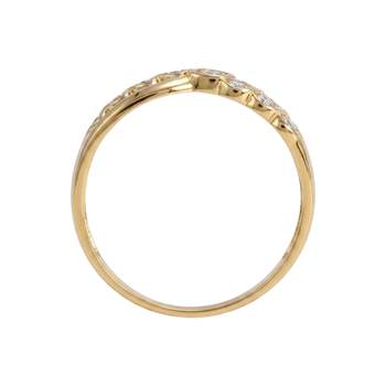 Bague d'occasion or 750 2 tons motifs coeurs diamants