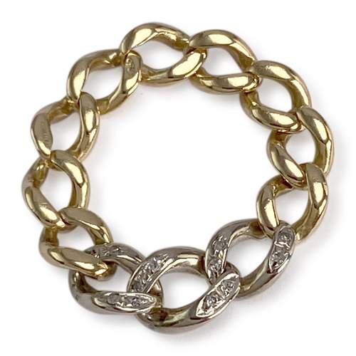 Bague d'occasion semi-rigide 2 ors 750 diamants