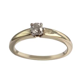 Tweedehands solitaire ring, 2-karaats 375 goud, diamant
