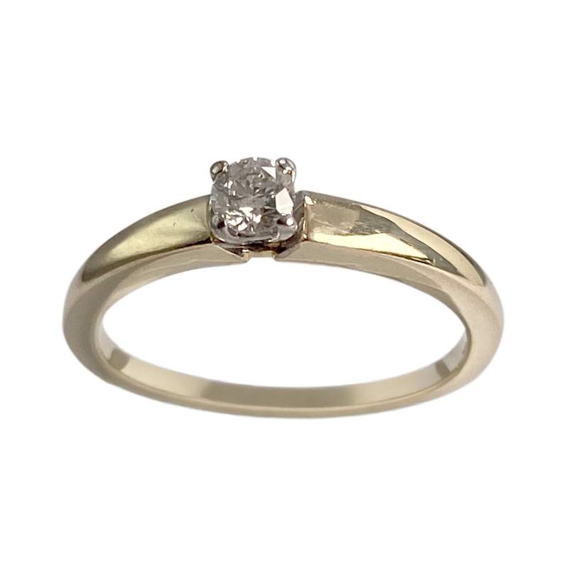 Solitaire d'occasion 2 ors 375  diamant - vue 1