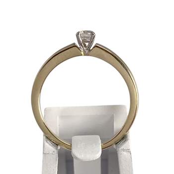 Tweedehands solitaire ring, 2-karaats 375 goud, diamant