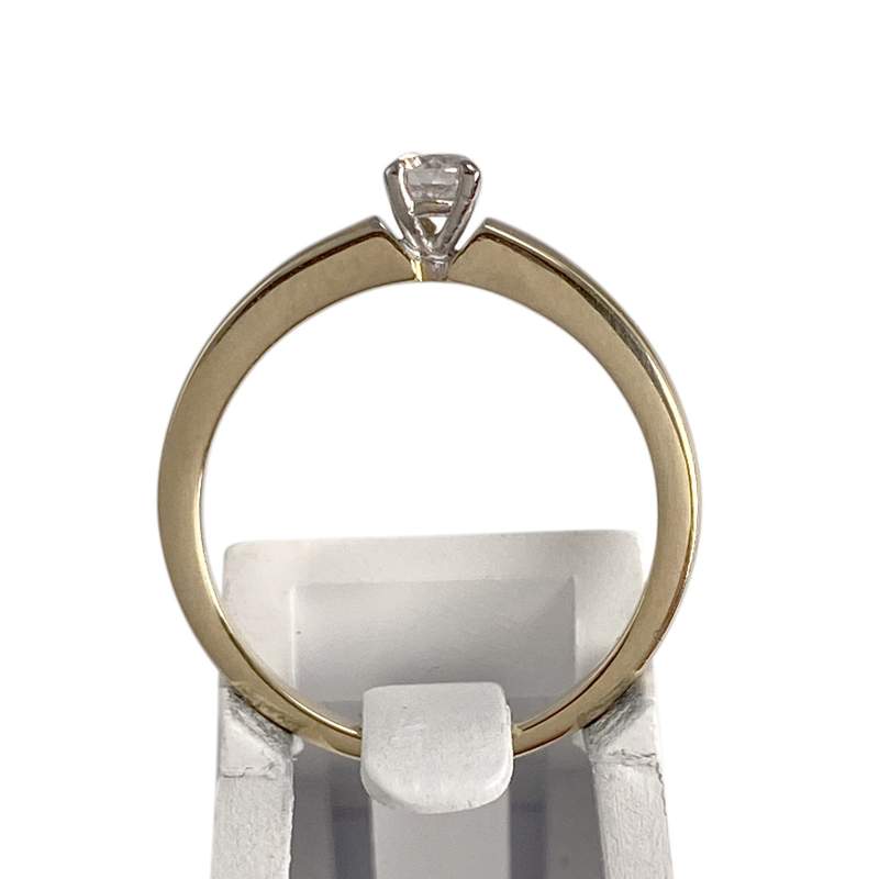 Solitaire d'occasion 2 ors 375  diamant - vue 3