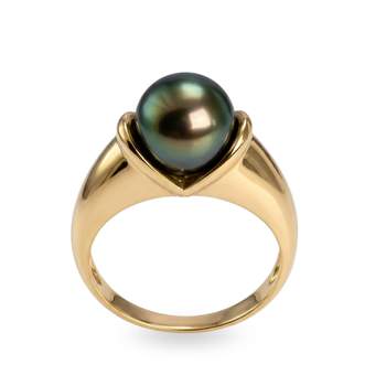 Bague d'occasion or 750 jaune perle de tahiti