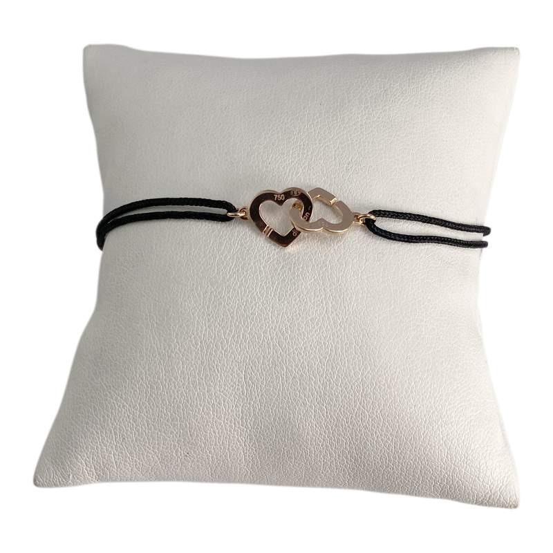 Bracelet d'occasion or 750 rose coeurs - vue 1