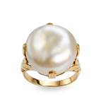 Bague d'occasion or 750 jaune perle baroque - vue 1