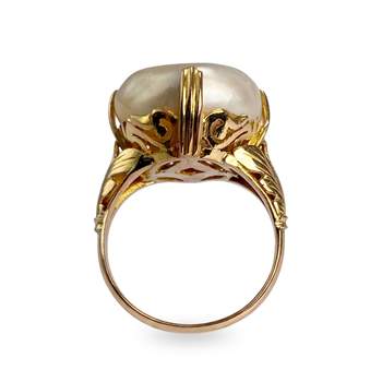 Bague d'occasion or 750 jaune perle baroque