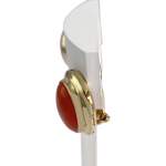Boucles d'oreilles d'occasion or 750 jaune pierre cabochon en corail - vue 2