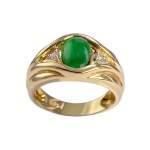 Bague d'occasion or 750 jaune diamant jade - vue 1