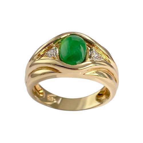 Bague d'occasion or 750 jaune diamant jade